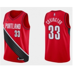 Men Portland Trail Portland Blazers 33 Robert Covington Red Statement Edition Stitched Basketball Jersey