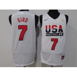 Men USA Basketball 7 Larry Bird White Stitched Jersey