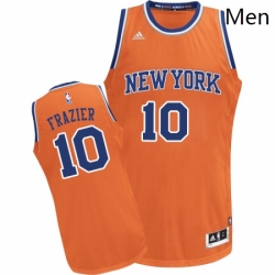 Mens Adidas New York Knicks 10 Walt Frazier Swingman Orange Alternate NBA Jersey