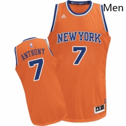 Mens Adidas New York Knicks 7 Carmelo Anthony Swingman Orange Alternate NBA Jersey