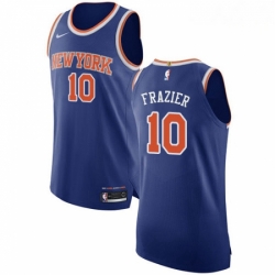 Mens Nike New York Knicks 10 Walt Frazier Authentic Royal Blue NBA Jersey Icon Edition