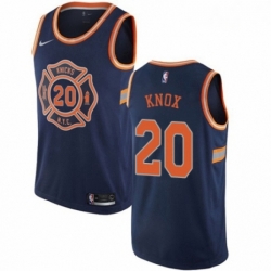 Mens Nike New York Knicks 20 Kevin Knox Authentic Navy Blue NBA Jersey City Edition 