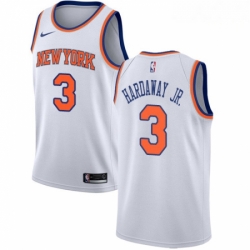 Mens Nike New York Knicks 3 Tim Hardaway Jr Authentic White NBA Jersey Association Edition 