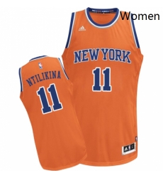 Womens Adidas New York Knicks 11 Frank Ntilikina Swingman Orange Alternate NBA Jersey 