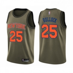 Youth New York Knicks 25 Reggie Bullock Swingman Green Salute to Service Basketball Jersey 