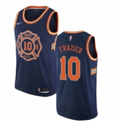 Youth Nike New York Knicks 10 Walt Frazier Swingman Navy Blue NBA Jersey City Edition