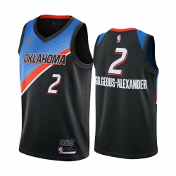 Men Nike Oklahoma City Thunder 2 Shai Gilgeous Alexander Black NBA Swingman 2020 21 City Edition Jersey
