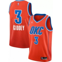 Men Nike Oklahoma City Thunder 3 Josh Giddey Orange Jersey
