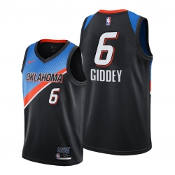 Men Oklahoma City Thunder 6 Josh Giddey Black Jersey