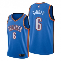 Men Oklahoma City Thunder 6 Josh Giddey Blue NBA Swingman Icon Edition Jersey