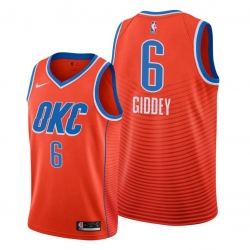 Men Oklahoma City Thunder 6 Josh Giddey Orange NBA Swingman Statement Edition 2019 2020 Jersey