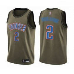 Mens Oklahoma City Thunder 2 Shai Gilgeous Alexander Swingman Green Salute to Service Basketball Jersey 