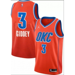 Men's Oklahoma City Thunder Josh Giddey #3 Orange Dri-FIT Swingman Jersey