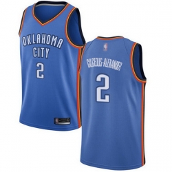 Thunder  2 Shai Gilgeous Alexander Blue Basketball Swingman Icon Edition Jersey