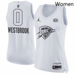 Womens Nike Jordan Oklahoma City Thunder 0 Russell Westbrook Swingman White 2018 All Star Game NBA Jersey