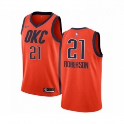 Womens Nike Oklahoma City Thunder 21 Andre Roberson Orange Swingman Jersey Earned Edition 