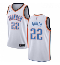 Womens Nike Oklahoma City Thunder 22 Hamidou Diallo Swingman White NBA Jersey Association Edition 