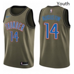 Youth Nike Oklahoma City Thunder 14 DJ Augustin Swingman Green Salute to Service NBA Jersey