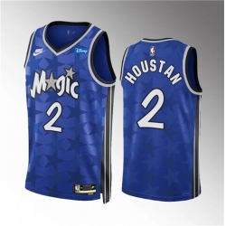 Men Orlando Magic 2 Caleb Houstan Blue 2023 24 Classic Edition Stitched Basketball Jersey