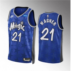 Men Orlando Magic 21 Moritz Wagner Blue 2023 24 Classic Edition Stitched Basketball Jersey