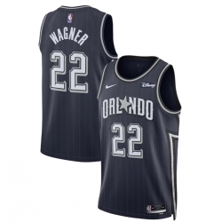 Men Orlando Magic 22 Franz Wagner Navy 2023 24 City Edition Stitched Basketball Jersey