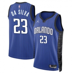 Men Orlando Magic 23 Tristan Da Silva Blue 2024 Draft Statement Edition Stitched Basketball Jersey