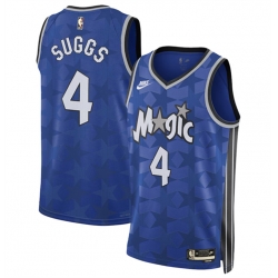Men Orlando Magic 4 Jalen Suggs Blue 2023 24 Classic Edition Stitched Basketball Jersey