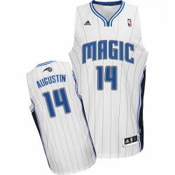 Mens Adidas Orlando Magic 14 DJ Augustin Swingman White Home NBA Jersey