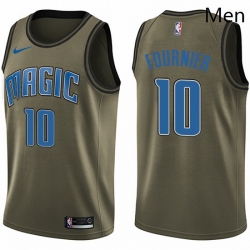 Mens Nike Orlando Magic 10 Evan Fournier Swingman Green Salute to Service NBA Jersey