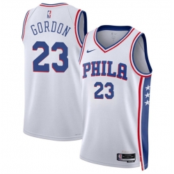 Men Philadelphia 76ers 23 Eric Gordon White Association Edition Stitched Jersey