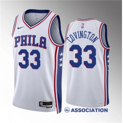 Men Philadelphia 76ers 33 Robert Covington White Association Edition Stitched Jersey