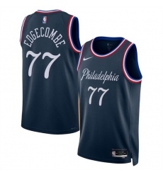 Men Philadelphia 76ers 77 VJ Edgecombe Navy 2025 26 City Edition Stitched Jersey Men Philadelphia 76ers 77 VJ Edgecombe Navy 2025 26 City Edition Stitched Jersey
