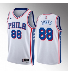 Men Philadelphia 76ers 88 Kai Jones White Association Edition Stitched Jersey