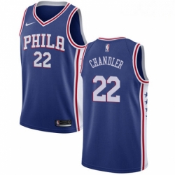 Mens Nike Philadelphia 76ers 22 Wilson Chandler Swingman Blue NBA Jersey Icon Edition 