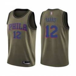 Mens Philadelphia 76ers 12 Tobias Harris Swingman Green Salute to Service Basketball Jersey 