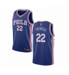 Mens Philadelphia 76ers 22 Mattise Thybulle Swingman Blue Basketball Jersey Icon Edition 