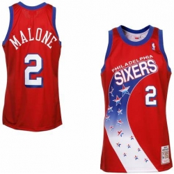 Mitchell & Ness Moses Malone Philadelphia 76ers 1993-94 Hardwood Classics Stitched Jersey