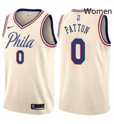 Womens Nike Philadelphia 76ers 0 Justin Patton Swingman Cream NBA Jersey City Edition 