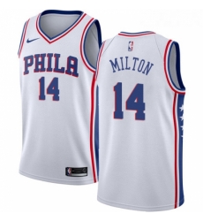 Womens Nike Philadelphia 76ers 14 Shake Milton Swingman White NBA Jersey Association Edition 