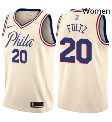 Womens Nike Philadelphia 76ers 20 Markelle Fultz Swingman Cream NBA Jersey City Edition