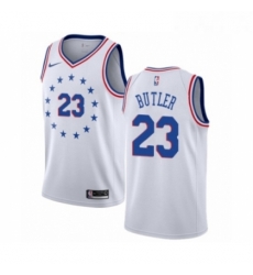 Womens Nike Philadelphia 76ers 23 Jimmy Butler White Swingman Jersey Earned Edition 