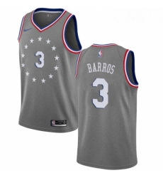 Womens Nike Philadelphia 76ers 3 Dana Barros Swingman Gray NBA Jersey City Edition