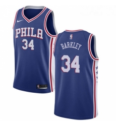 Womens Nike Philadelphia 76ers 34 Charles Barkley Swingman Blue Road NBA Jersey Icon Edition