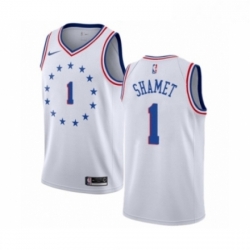 Youth Nike Philadelphia 76ers 1 Landry Shamet White Swingman Jersey Earned Edition 