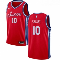 Youth Nike Philadelphia 76ers 10 Maurice Cheeks Swingman Red Alternate NBA Jersey Statement Edition