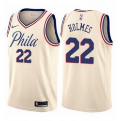 Youth Nike Philadelphia 76ers 22 Richaun Holmes Swingman Cream NBA Jersey City Edition 