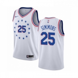 Youth Nike Philadelphia 76ers 25 Ben Simmons White Swingman Jersey Earned Edition