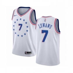 Youth Nike Philadelphia 76ers 7 Timothe Luwawu White Swingman Jersey Earned Edition