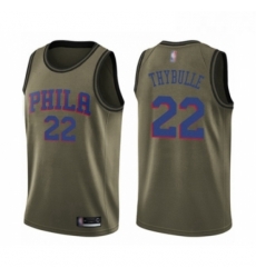 Youth Philadelphia 76ers 22 Mattise Thybulle Swingman Green Salute to Service Basketball Jersey 