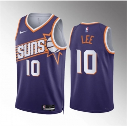 Men Phoenix Suns 10 Damion Lee Purple Icon Edition Stitched Basketball Jersey